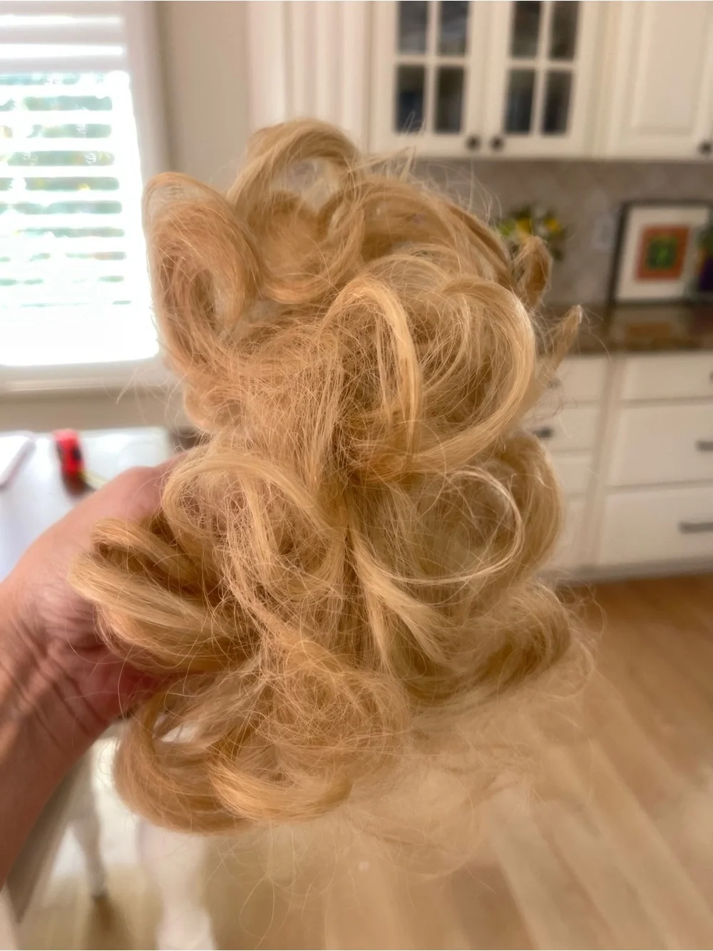 Blonde Curly Hair Extensions - Natural-Look /pony/clip Updo Pieces